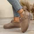 thumbnail image 4 of JUSLIO Slippers for Women Non Slip Indoor House Slippers Closed Toe Slide Slip On Fuzzy Plush Flat Sole Slippers Coffee, 4 of 9