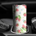 thumbnail image 3 of 20 OZ Skinny Tumbler Strawberry Fruit Coffee Travel Mug with Lid and Straw,Stainless Steel Vacuum Insulated Insulated Tumbler Gifts for Women Mothers, 3 of 7