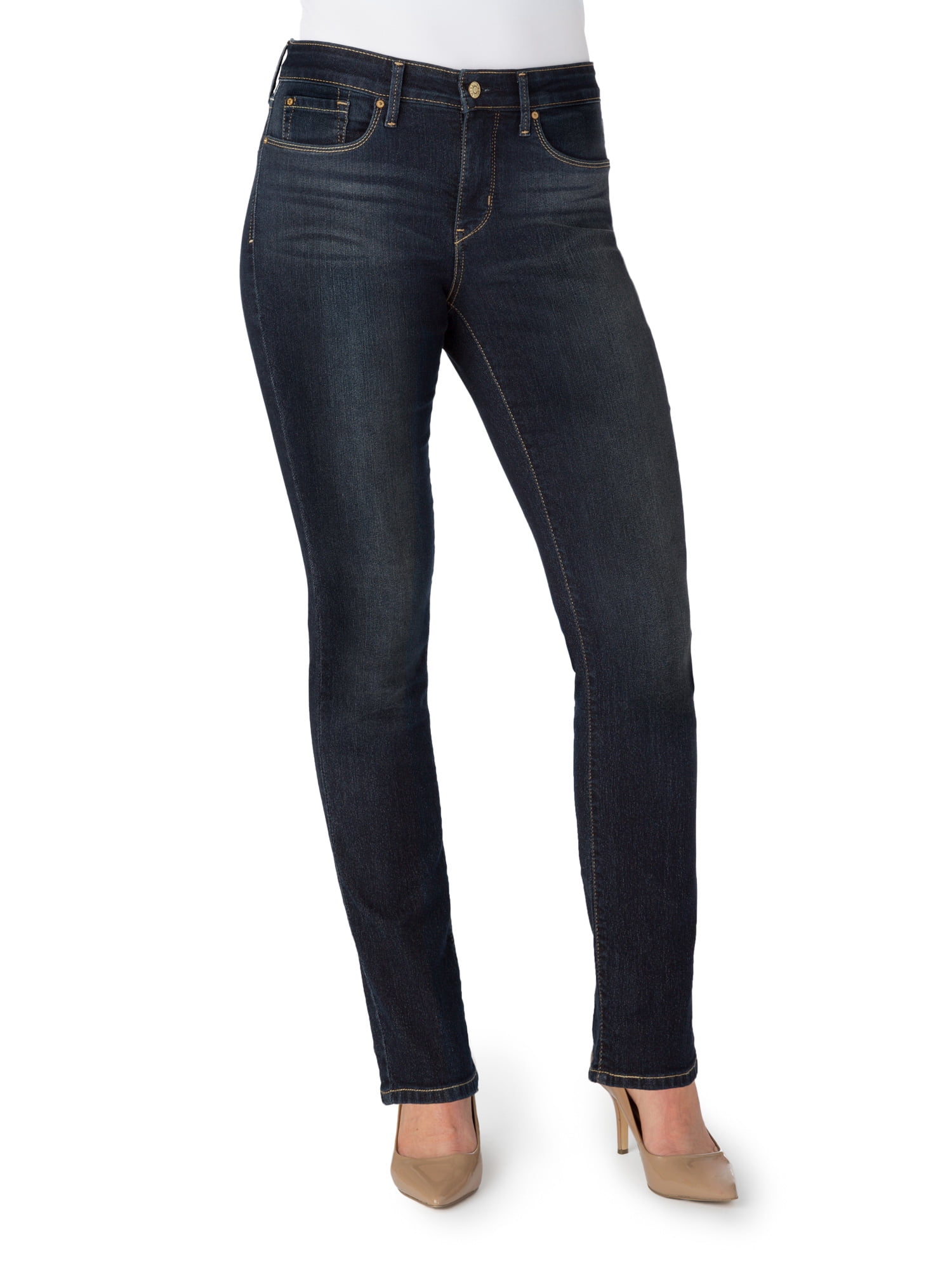 Signature by Levi Strauss & Co. Women's Totally Shaping Slim Straight Jeans  