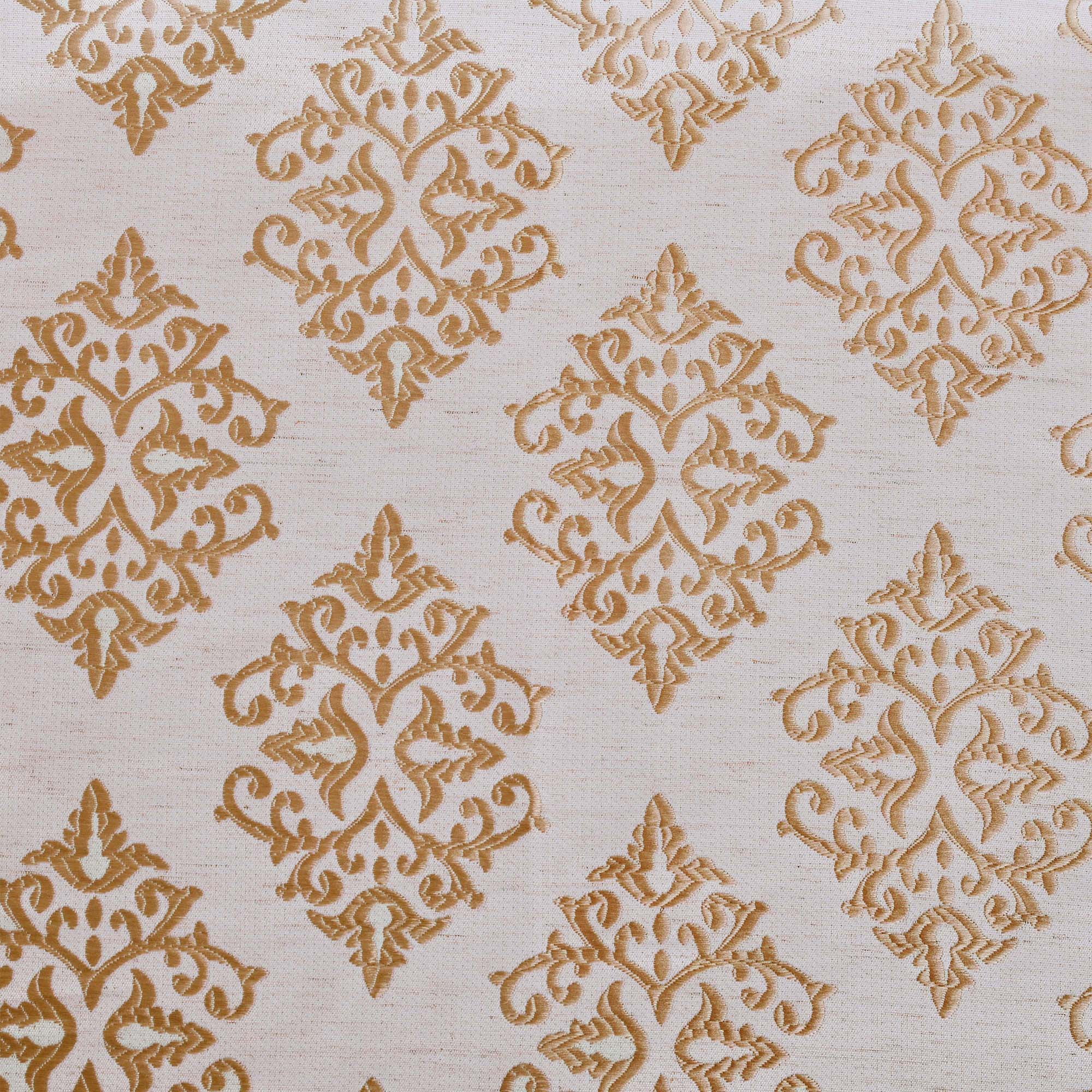 Superior Venetian Damask Jacquard Grommet Curtain Panel, Set of 2, 52" x 96", Gold