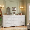 thumbnail image 5 of 55" Long Dresser for Bedroom with 9 Big Drawers & 3 Small Drawers TV Stand for 60 inch TV Entertainment Center, White, 5 of 9