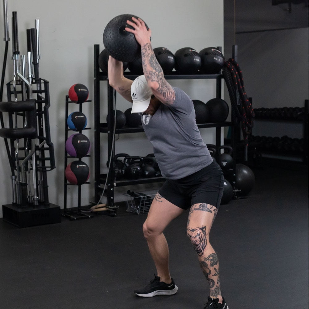 Titan Fitness 20 LB Rubber Tread Slam Ball, Dead Bounce, 10in Diameter, Weight Workout - Throw, Catch, Slam, Twist