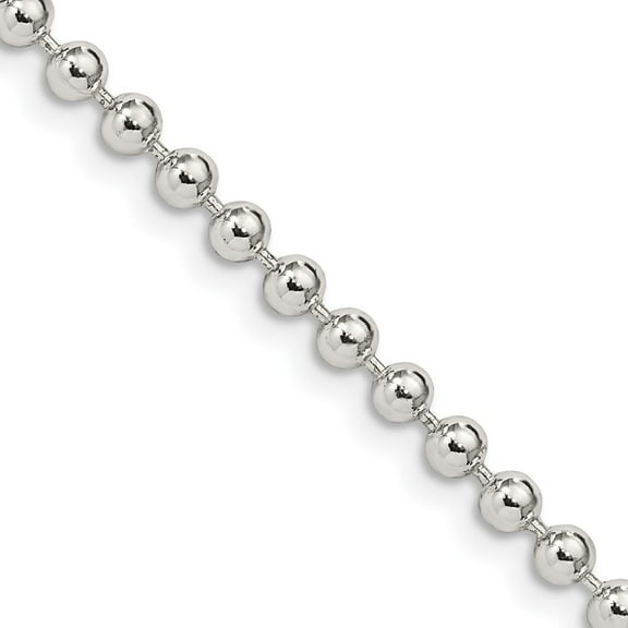 925 Sterling Silver Ball Beaded Chain Styles Necklace 3 mm 16 inch