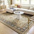 thumbnail image 6 of Mark&Day Wool Rugs, 4ft Round Paris Traditional Tan Area Rug, Brown Red Carpet for Living Room, Bedroom or Kitchen (4' Round), 6 of 9