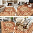 thumbnail image 6 of 6x9 Area Rugs for Living Room, Orange Boho Non Slip Area Rugs for Kitchen Bedroom Entryway, Geometric Antique Tribal Retro Ethnic Washable Carpet Runner Rug Floor Mats for Bedroom Home Decor, 6 of 9