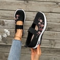 thumbnail image 7 of Knit Slip On Sneakers For Women Plum Blossom Embroidered Hollow Out Shoes Fly‑Knit Platform Soft Sneakers Breathable Lightweight Non‑Slip Wedge Casual Walking Shoes Comfort Daily Mom Footwear, 7 of 7
