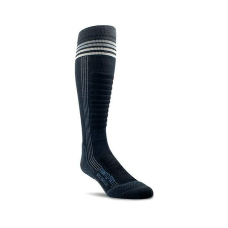 

Farm to Feet Waitsfield 2.0 Snow Light Targeted Cushion OTC Merino Wool Socks (Black Medium)