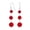 Red, variant on Womens White Crystal Pave Disco Balls Dangle Earrings Silver