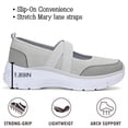 thumbnail image 3 of CHICVOMEY Women's Slip-On Sneakers - Mary Jane Walking Sneakers with Elastic Straps & Cushioned Sole - Breathable Platform Flats for Daily Travel, 3 of 9