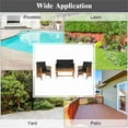 thumbnail image 4 of Costway 4PCS Patio Solid Wood Furniture Set Conversation Coffee Table W/Black Cushion, 4 of 9