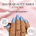 thumbnail image 4 of JOYVVEW Uñas postizas adhesivas cortas almendradas azul brillante 30 piezas, 4 of 7