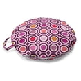 thumbnail image 1 of Geometric Round Floor Cushion with Handle, Polygonal Mosaic Tile Look Abstract Ornamental Octagonal Shape Layout, Pillow for Living Room & Dorms, 18" Round, Pale Pink Multicolor, by Ambesonne, 1 of 4