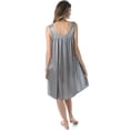 thumbnail image 4 of Venice Women's Silky Looking Nightgown w Sequins & Ribbon Roses 40N Medium Charcoal, 4 of 5