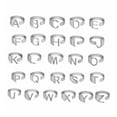 thumbnail image 6 of EOEMY Fashion Gold Plated Bold Initial Letters Alphabet Open Ring Women Adjustable-Silver T, 6 of 9