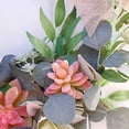 thumbnail image 4 of Nvzi Artificial Succulent Wreath Door with Knotted Bow, Lrnn Fake Leaves Wreath Succulent Plants Hanging Wall Window Party Decoration for The Front Door, Home Decor in Summer and Fall, Weddings, 4 of 4