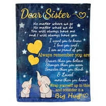 HiiKaa Sister Blanket for Birthday Gifts,Sisters Gifts from Sister,Big Sister Gifts for Girls,Christmas Mothers Day Birthday Gifts for Sister,Sister Blanket 50"X60",Blue