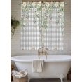 thumbnail image 4 of Watercolor Floral Bathroom Window Curtain, Spring Flowers Leaves Plants Gray Plaid Light Filtering Coffee Kitchen Curtains, Bedroom Living Room Curtains 2 Panel 84"x63", 4 of 6