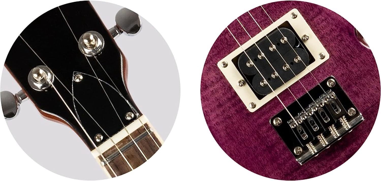 Flight Vanguard Solid Body Electric Ukulele Transparent Purple