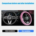 thumbnail image 3 of Bling Diamond Steering Wheel Cover, Holographic Leather with Cute Sparkly Crystal Glitter Rhinestones Universal 15 Inch for SUV Truck, Gifts for Women, Pink, 3 of 5