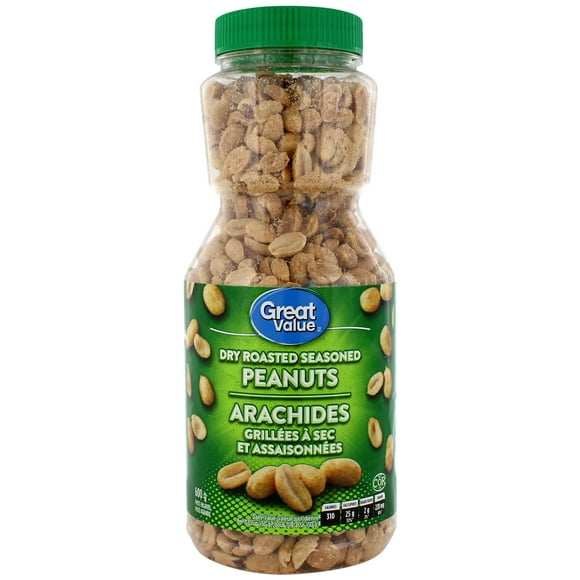 Great Value Dry Roasted Seasoned Peanuts, 600 g