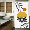 thumbnail image 4 of Abstract Boho Mid Century Stall Small Half Size Dorm Shower Curtain 36x72 Inch Funky Geometric Minimalist Aesthetic Modern RV Single Narrow Decor Fabric Bathroom Set Polyester Waterproof, 4 of 6
