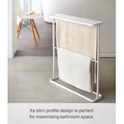 Yamazaki Home Bath Towel Hanger, White, Steel, Holds towels up to 24.5 x 58, Supports 2.2 pounds, Water Resistant