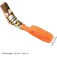 thumbnail image 2 of Heavy Duty Ratchet Strap, Tie Down Cargo Tension Belt, 2m, Orange, Metal Buckle, 2 of 7