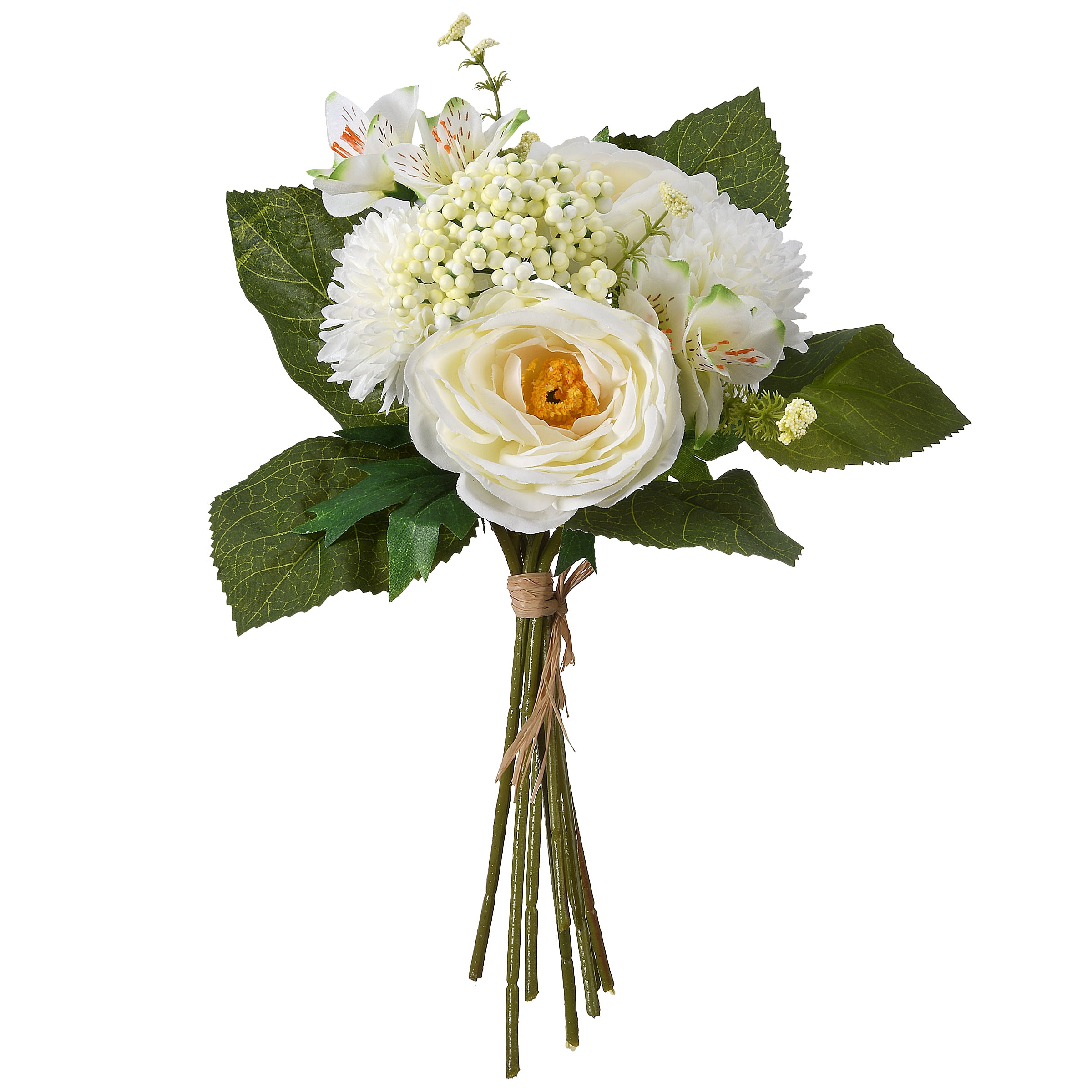 National Tree Company 13' White Peony Roses Bundle