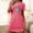 Hot Pink, variant on YHAJDS Sleep Gown for Women Plus Size Short Sleeve Nightshirt with Front Print Round Neck