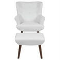 thumbnail image 4 of Upholstered Wingback Chair with Ottoman in White LeatherSoft, 4 of 4