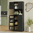 thumbnail image 2 of HOMCOM 71.5" Tall Pantry Cabinet, Kitchen Cupboard with Spice Racks, Black, 2 of 10
