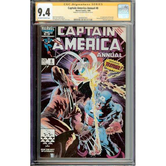 Captain America Annual #8 CGC 9.4 Signed Joe Rubinstein Wolverine Appearance