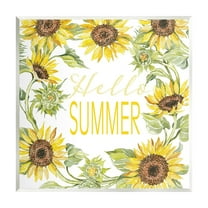 Stupell Industries Hello Summer Warm Yellow Sunflower Typography Border Graphic Art Unframed Art Print Wall Art, Design by Cindy Jacobs