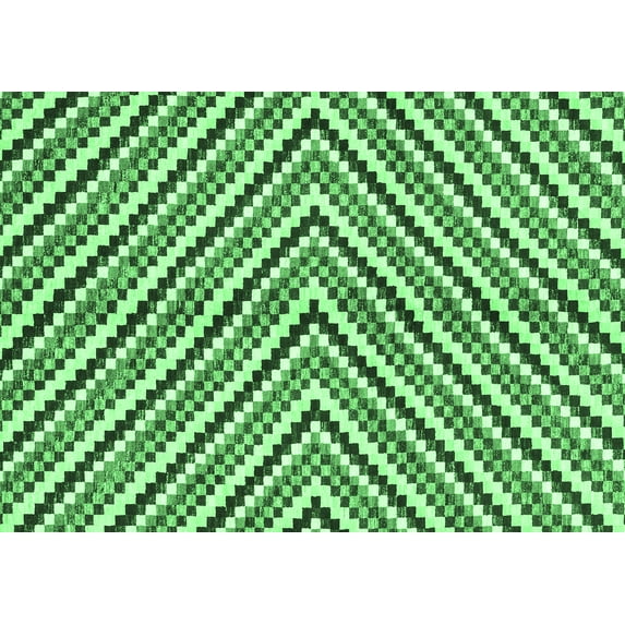 Ahgly Company Indoor Rectangle Abstract Emerald Green Modern Area Rugs, 2' x 3'