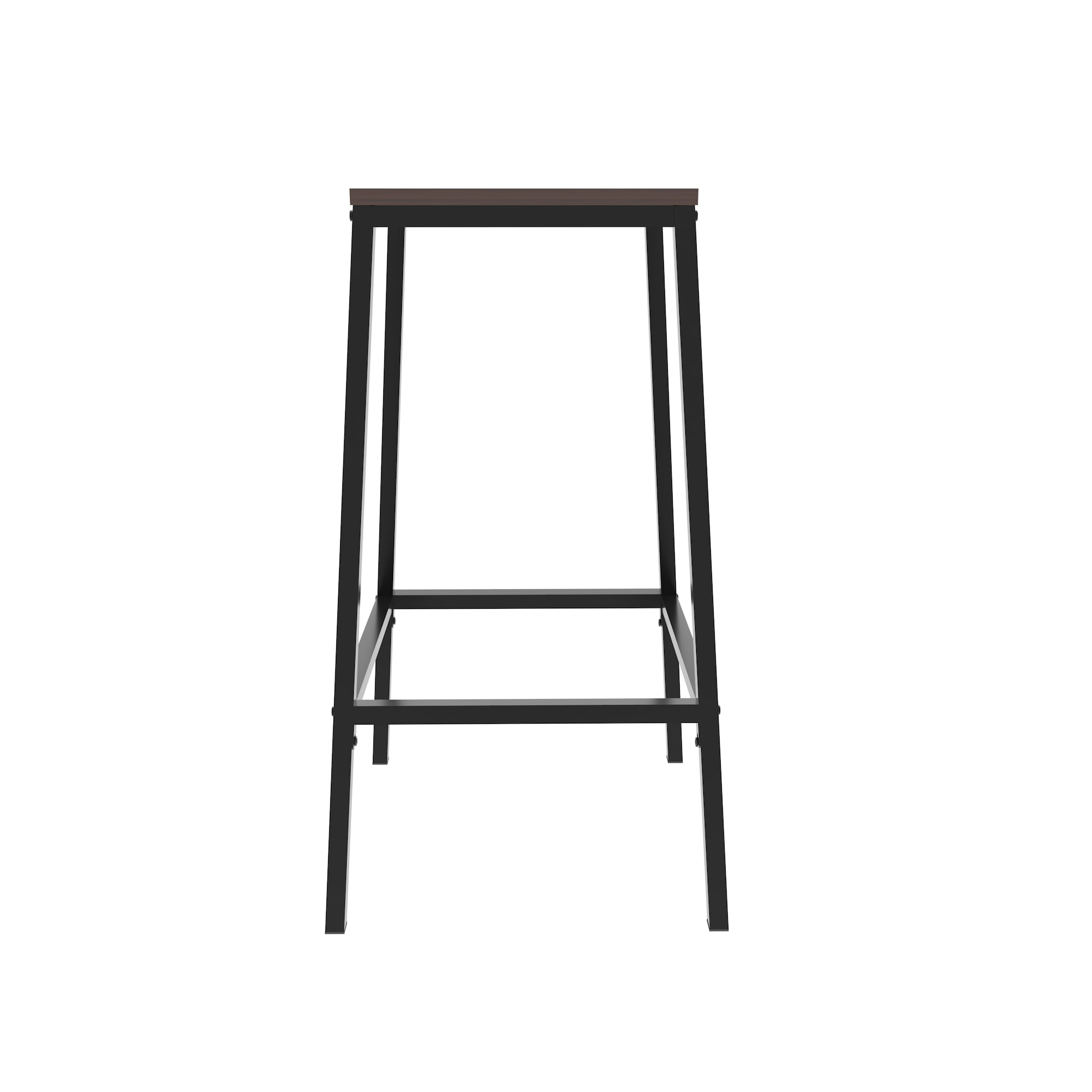 GARITIN 3 Piece Round Bar Table Set with 2 Bar Stools, Counter Height Pub Table with Middle Storage Shelf for Kitchen Balcony, Walnut Brown