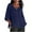 Blue, variant on Fanxing Vacation Linen Shirt Women Criss Cross V Neck Blouses Comfort Summer Tops Loose Fitting Flowy Linen Tunics S-2XL