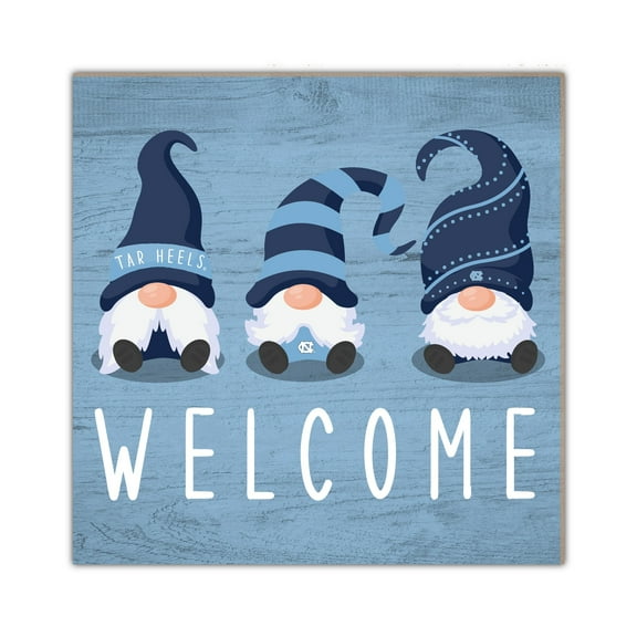 North Carolina Tar Heels 10'' x 10'' Welcome Gnomes Sign
