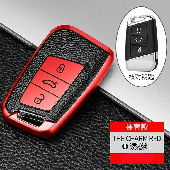Étui de Clé de Voiture en Cuir TPU pour Volkswagen pour VW Bora Polo Tiguan Jetta Passat B7 B6 MK Golf Beetle pour Skoda Octavia