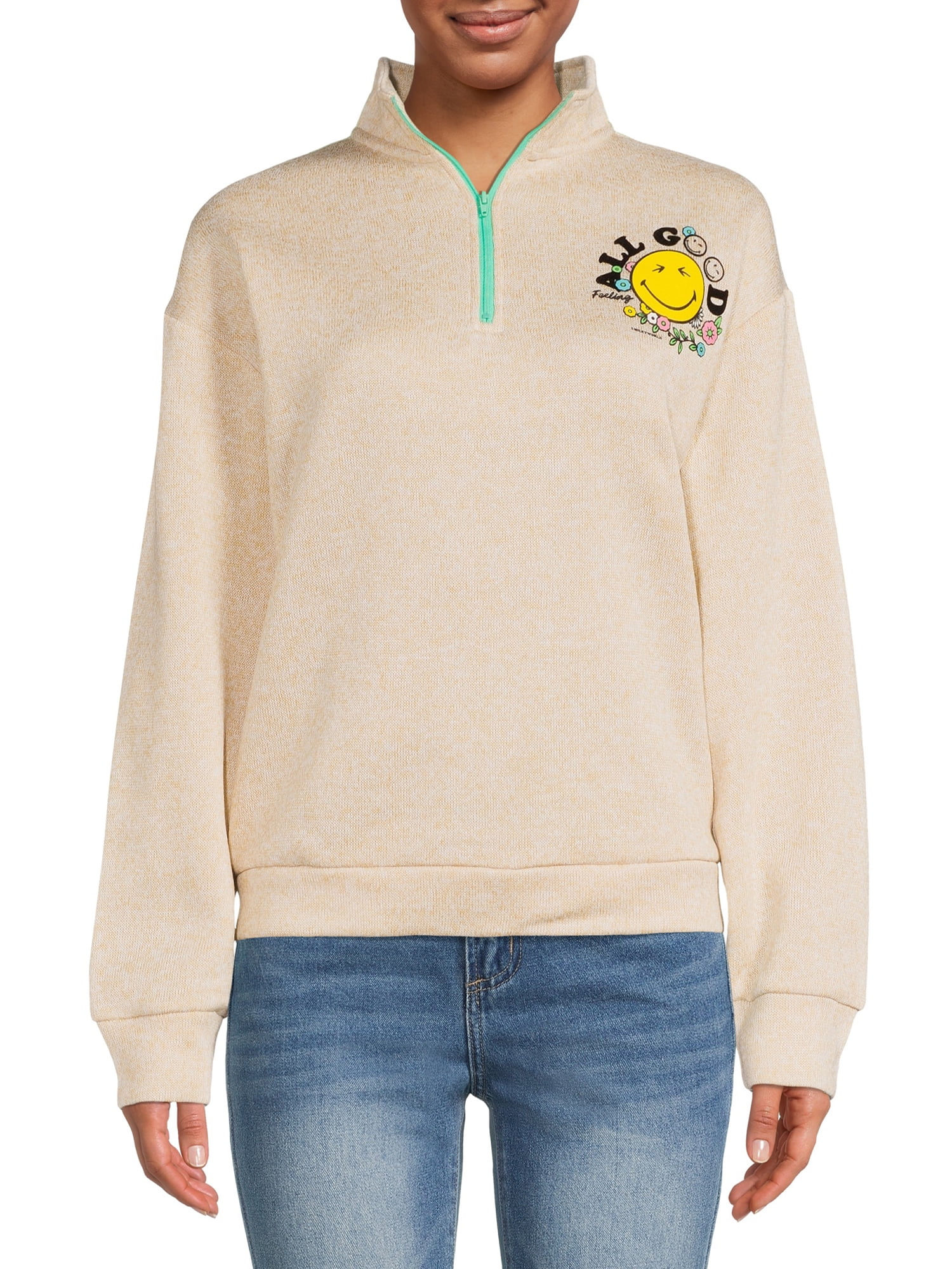 Licensed Graphics Smiley Juniors Fashion Sweatshirt