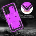 thumbnail image 3 of FIEWESEY for Samsung Galaxy A73 Phone Case,Heavy Duty Shock-Absorption/High Impact Resistant Armor Holster Defender Case with Kickstand + Swivel Belt Clip Holster for Samsung Galaxy A73(Purple), 3 of 6