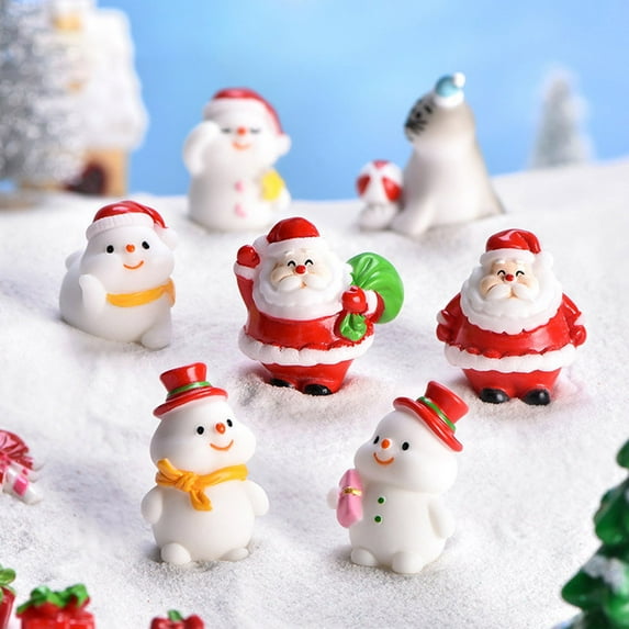 Naierhg Mini DIY Resin Santa Claus Snowman Mold Micro Landscape Garden Home Decoration