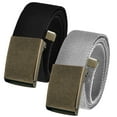 thumbnail image 1 of Men's Cut to Fit Waist Size Up to 50" Casual Outdoor 2 Belt Pack with Antique Brass Flip Top Buckle, 1 of 3