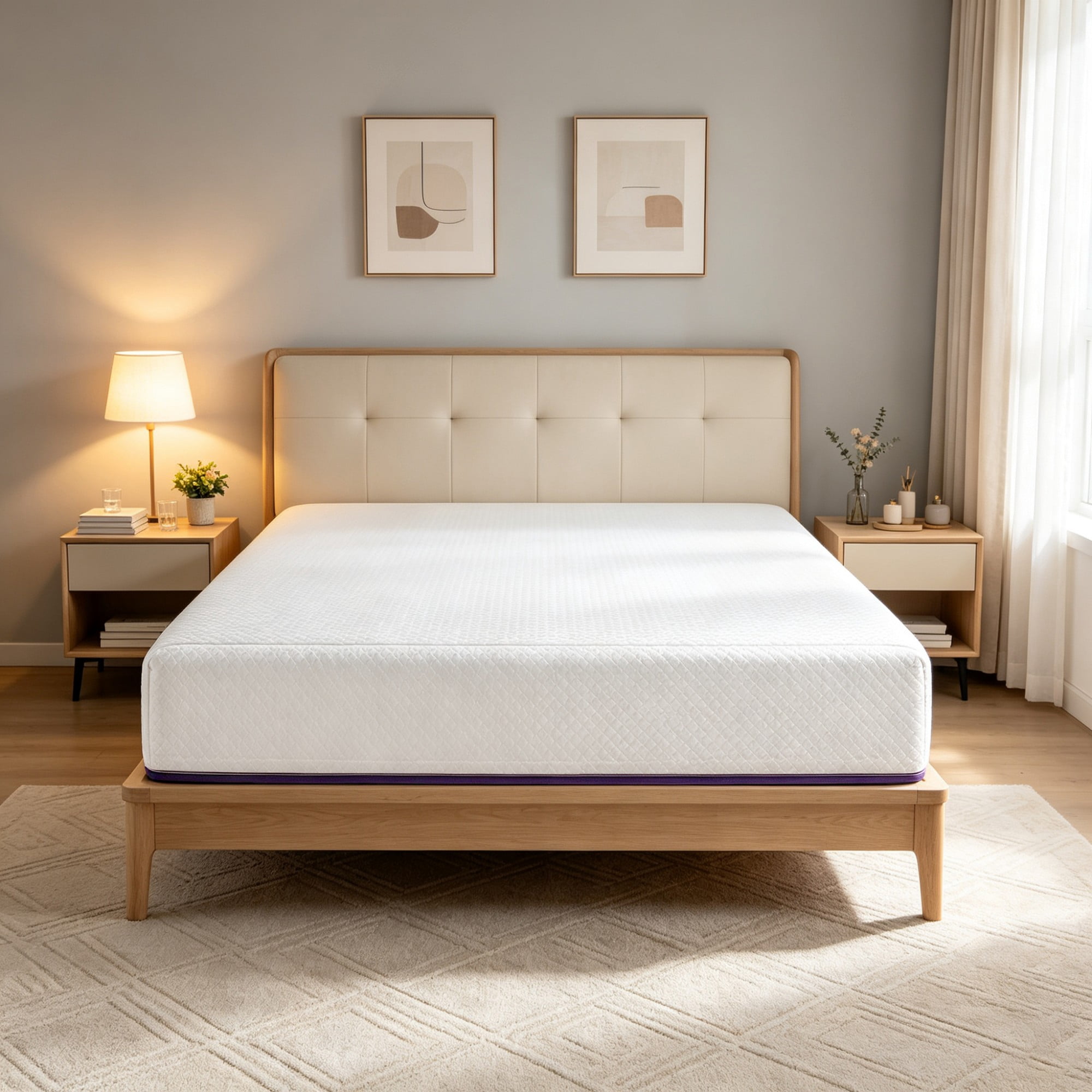 Gewnee 8" Full Size Tight Top Mattress, Individually Wrapped Pocket Spring, Breathable Knit Fabric, Medium‑Firm, Motion Isolation Mattress‑in‑a‑Box for Household Bedroom, White