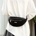 thumbnail image 4 of Bolso Riñonera unisex con cremallera doble, bandoleras de nailon sólidas para deportes y correr, 4 of 4