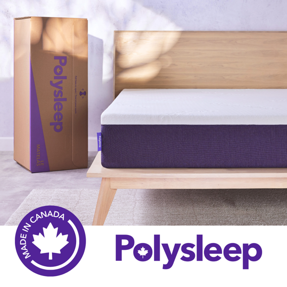 Polysleep Origin 2.0 Mattress - Antimicrobial Hybrid Foam, Perfect Balance Between Comfort and Durability, Water Resistant and Washable Cover - Zero Motion Transfer Technology | 100% Made in Canada
