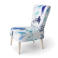 thumbnail image 3 of Designart "Blue Bright Strokes Pattern III" Upholstered Patterned Accent Chair and Arm Chair, 3 of 5
