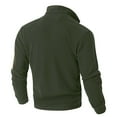 thumbnail image 6 of Mens Sweatshirts Utility Quarter Zip Pullover Top Multiple Pockets Stand Collar Long Sleeve Loose for Outdoor Army Green L, 6 of 6