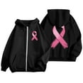 thumbnail image 5 of Arlun Womens Zipper Up Hoodies Sweatshirts Cancer Awareness Month Long Sleeve Hooded Tops Casual Loose Fit Comfortable Fall Winter Jackets Black L, 5 of 6