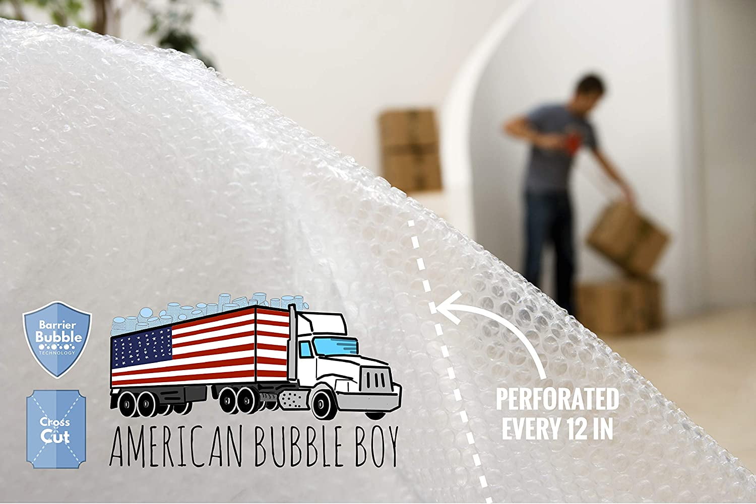 Bubble Wrap 90', Small 3/16 Cushioning, 90 ft with Perforated Every 12" : Office Products
