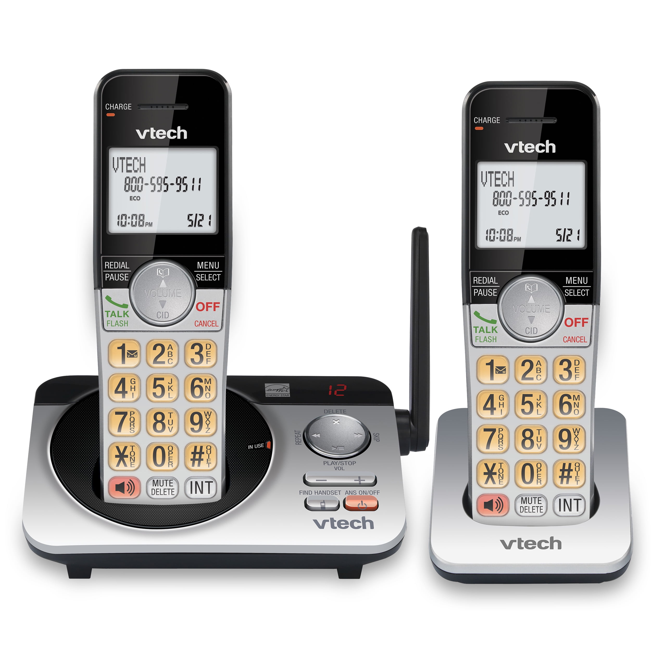 2 Handsets™ VTech CS6124-21 DECT 6.0 Cordless Phone and Answering System 